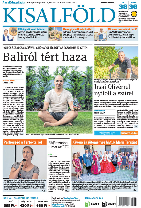 Lapszám: 2025.08.15. + MELLÉKLET