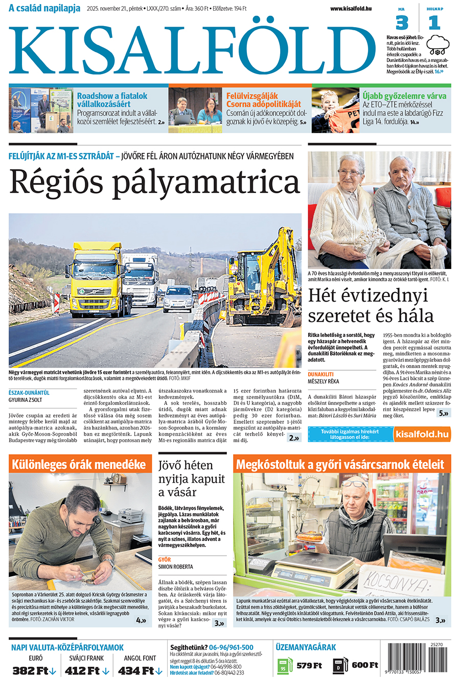 Lapszám: 2025.11.21. + MELLÉKLET