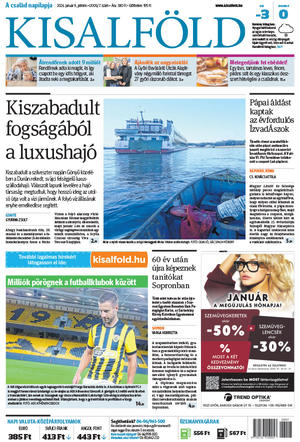 Lapszám: 2026. 01. 09. + MELLÉKLET