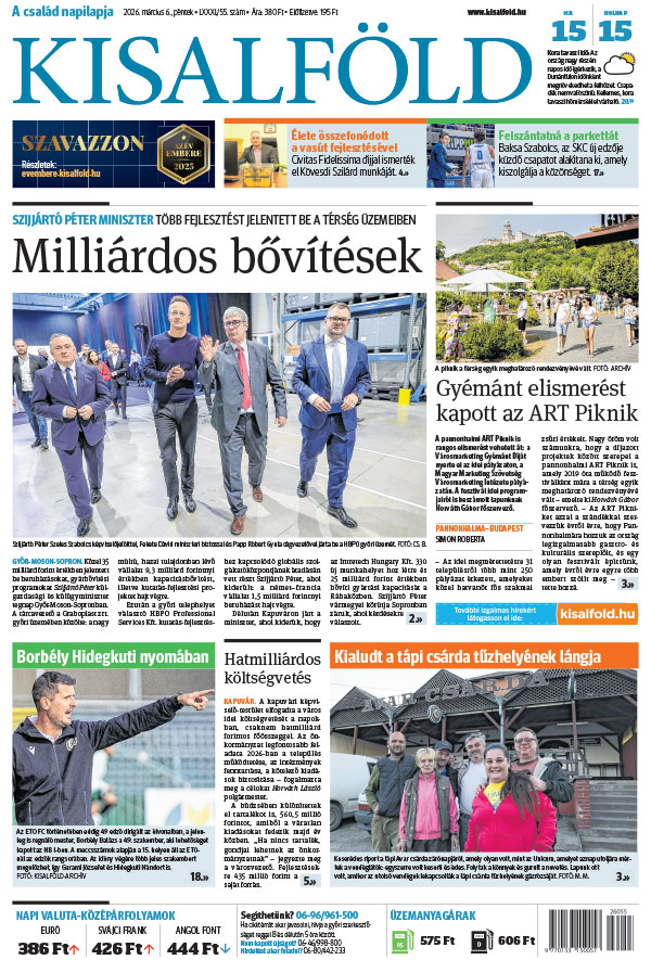 Lapszám: 2026. 03. 06. + MELLÉKLET