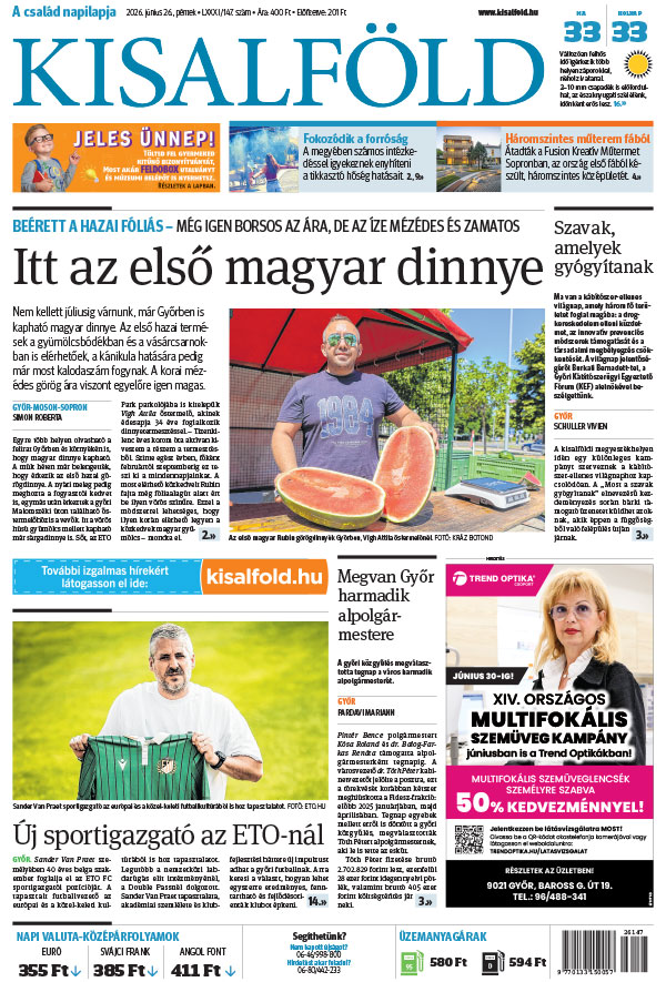 Lapszám: 2026. 06. 26. + MELLÉKLET